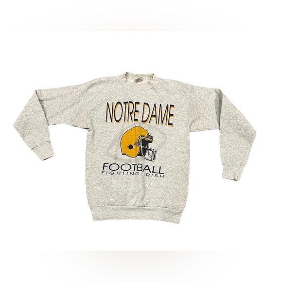 Tnt Other - Vintage Notre Dame Fightin Irish Football Sweatshirt Large Grey Crewneck TNT